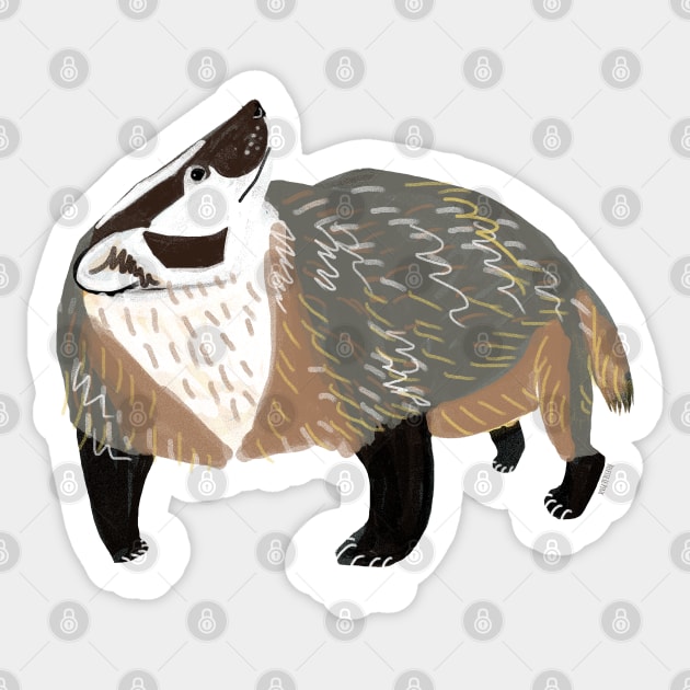 Western American Badger Sticker by belettelepink